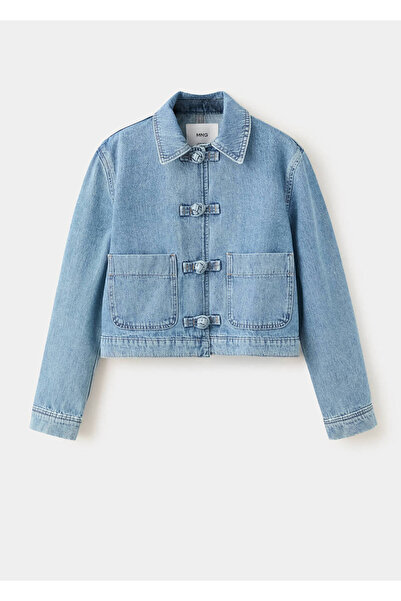 MANGO Woman Çoban düğmeli denim ceket