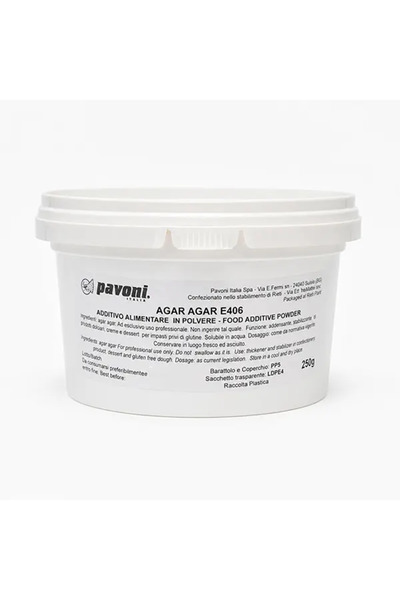 Pavoni Agar Agar, agent de îngroșare, 250 g