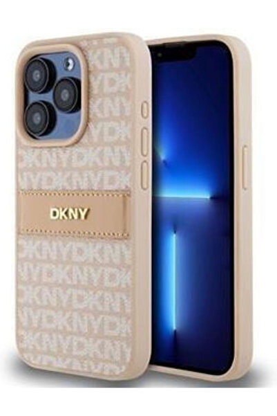 Dkny Θήκη από δερματίνη με επαναλαμβανόμενο σχέδιο και τονική ρίγα για iPhone...