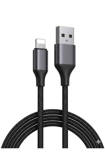 CHAPPELINE USB to Lightning Data Cable, Black, Metal and Silicone, 2 Meters, ...