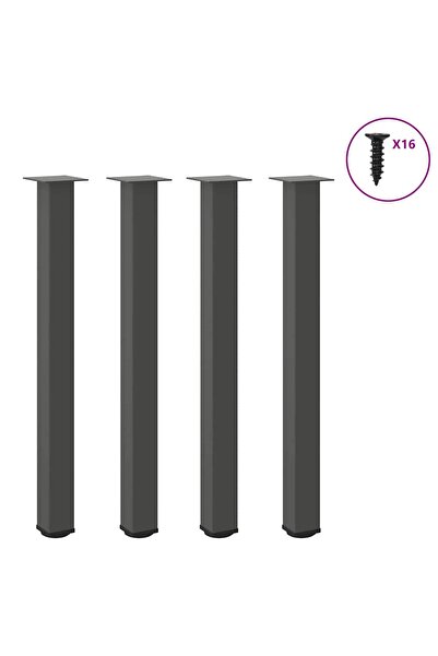 vidaxl Picioare de masă de bar, antracit, 4 buc., 90-92 cm, oțel