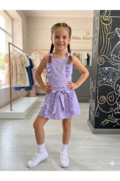 JK Fashion giyim Şortlu 2'Li Alt Üst Takım Kız Çocuk