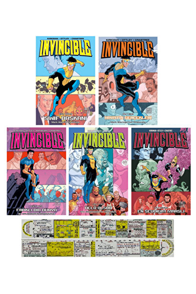 Destek Yayınları Invincible 4-5-6-7-8. Ciltler Çizgi Roman Seti + Özel Cetvel