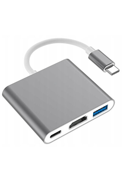 Co2 Adaptor, 3 în 1, USB Tip C, la HDMI, Gri Spațial
