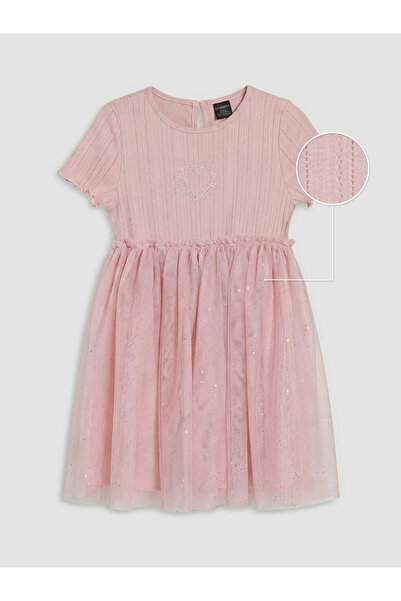 LC Waikiki Crew Neck Stoned Girls' Tutu Dress