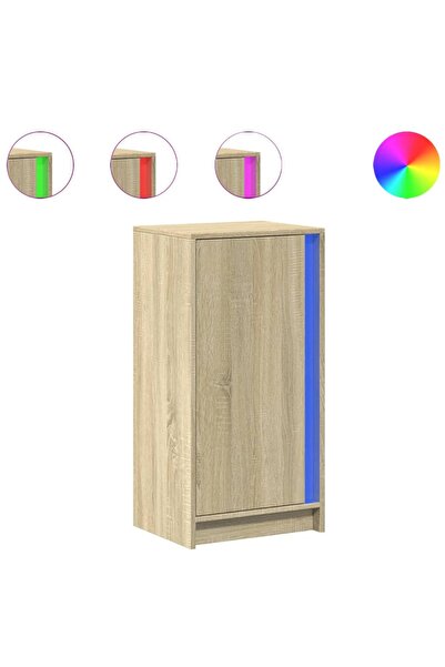 vidaxl Dulap cu LED, stejar sonoma, 42,5x34x85 cm, lemn prelucrat