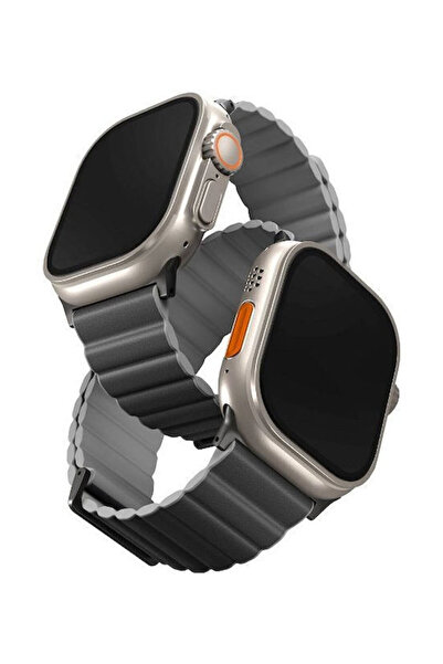 uniq Λουράκι Δερμάτινο ανθρακί (Apple Watch 44/45/46mm/Ultra 49mm)