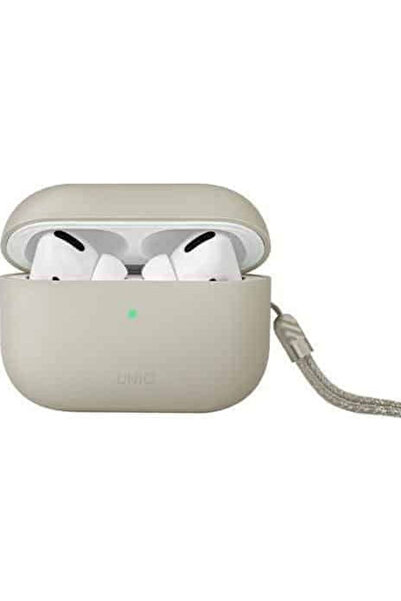 uniq Θήκη Σιλικόνης Lino με Γάντζο σε Μπεζ χρώμα για Apple AirPods Pro
