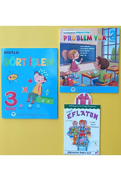 Mutlu Yayıncılık 3. SINIF DÖRT İŞLEM +PROBLEM YOK İKİLİ SET( EFLATUN KİTABI H...