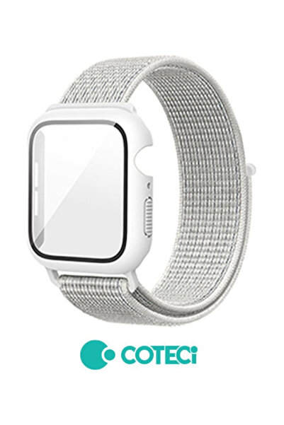 COTECi Λουράκι Apple Watch 45mm Νάιλον με Ενσωματωμένη Θήκη W77 Λευκό