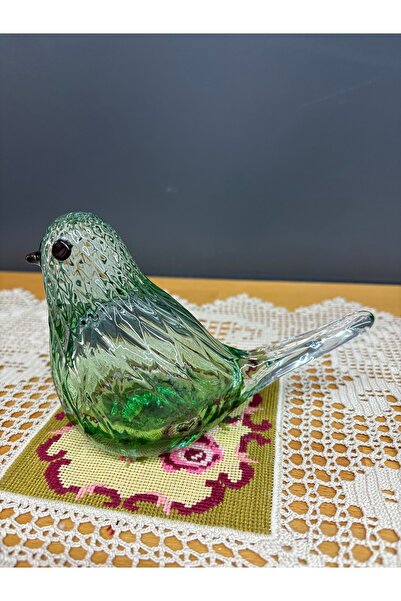 iran daru Üfleme cam kuş figürü 9 cm