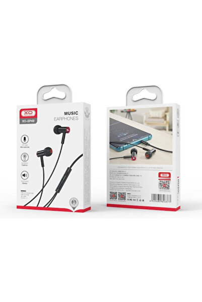 Xo EP49 Ενδοωτικά ακουστικά handsfree με βύσμα 3.5mm, Μαύρο