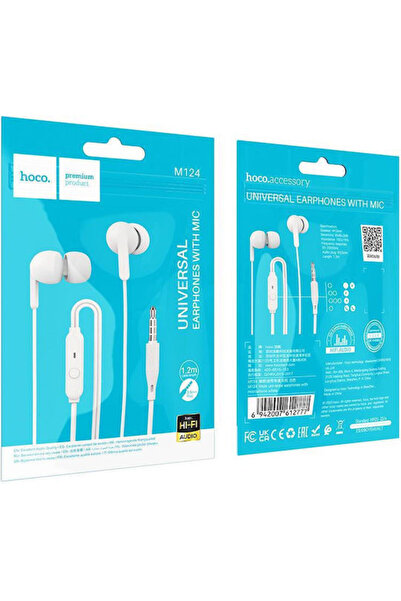 hoco. Hoco M124-WH Ενδοωτικά ακουστικά handsfree με βύσμα 3.5mm, λευκά