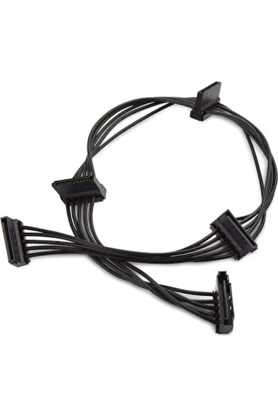 POWERTECH Καλώδιο SATA 15 ακίδων - SATA 15 ακίδων 0,4μ Μαύρο (CAB-W038)