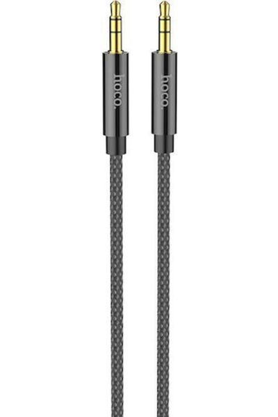 hoco. Hoco Καλώδιο Jack 3.5mm Αρσενικό - Jack 3.5mm Αρσενικό Μαύρο 1μ με επιχ...
