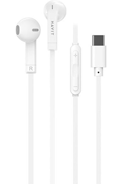 Havit E336c Ενδοωτικά ακουστικά handsfree με βύσμα 3.5mm, λευκά