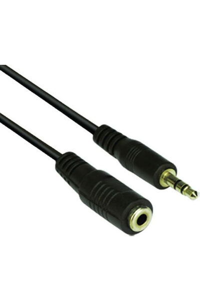 VCOM Καλώδιο ήχου 3.5mm, αρσενικό 3.5mm - θηλυκό 3.5mm, μαύρο, 10μ, με επιχρυ...