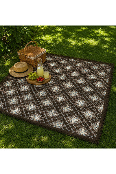 Natura Şifa Cotton Woven Multi-Purpose Sofa Cover Rug Cover Picnic Cover Frin...
