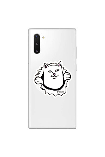Other Samsung Note 10 Plus White cat Transparent Silicone TPU Θήκη