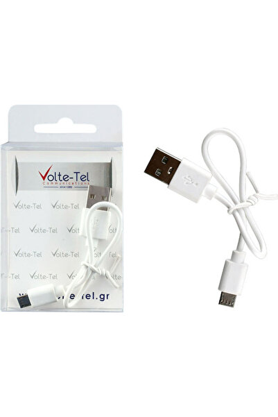 Other Volte-Tel 0.22μ Καλώδιο USB 2.0 σε micro USB, Κανονικό, Λευκό (8242687)