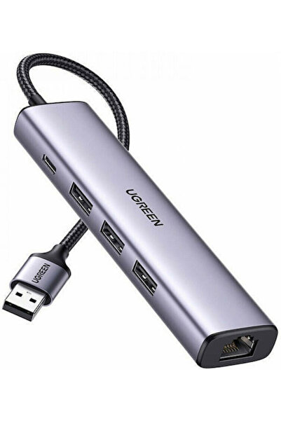 Ugreen Διανομέας USB 3.0 4 Θυρών με USB-A / Σύνδεση Ethernet Ασημί Κωδικός: 6...