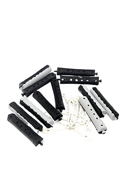 MAXDONA Max Donna Plastic Hair Rollers, Black and White, 10 Pieces