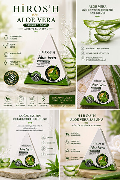 HİROS'H Onarıcı Etkili Aloe Vera Özlü Doğal Katı Sabun