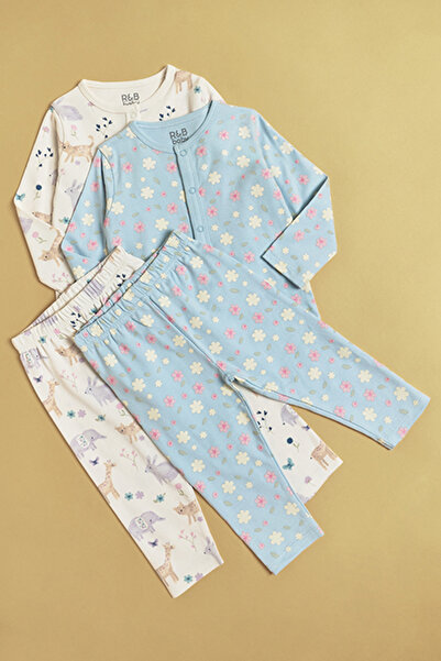 R&B 2 Pack Printed Tops and Pants Set