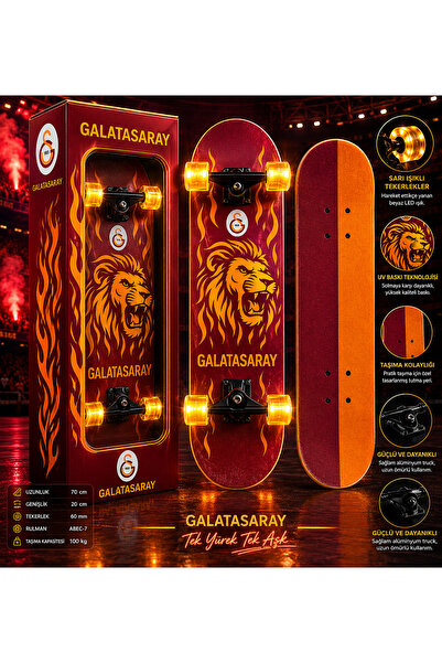 Galatasaray 2026 YENİ SEZON LİSANSLI KAYKAY IŞIKLI 70*20 CM ÖZEL TASARIM ÖZEL...