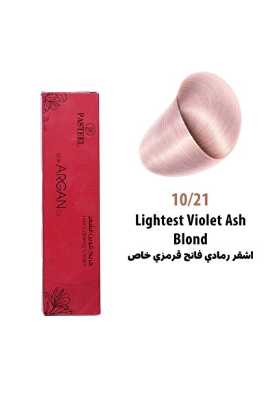 pasteel Shuaitali Permanent Argan Oil Hair Dye 10/21 Light Ash Blonde Crimson...