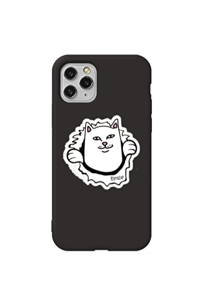 Other Apple iPhone 11 Pro White cat Black Colored Silicone TPU Θήκη