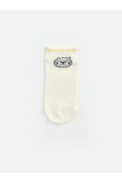 LC Waikiki Gray Patterned Girls' Booties Socks, Pack of 7
