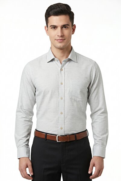KAMER Men's Large Size Classic Single Pocket Long Sleeve Shirt 4047 Bgl-St05528