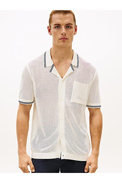 Tommy Hilfiger erkek open knit gömlek