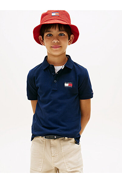 Tommy Hilfiger تي شيرت بولو للأولاد بتصميم علم متموج