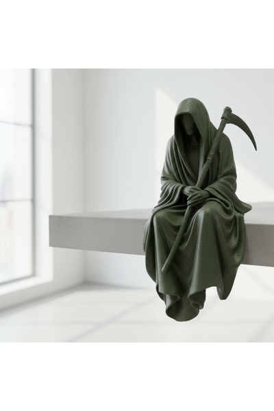 OEM 3D Printed Grim Reaper Decorative Figurine for Shelf or Desk 10cm