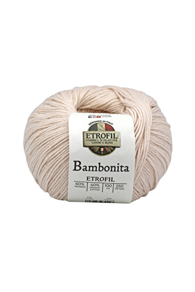 Etrofil Bambonita pređa za pletenje u prahu bež 60% bambus 40% organski pamuk...