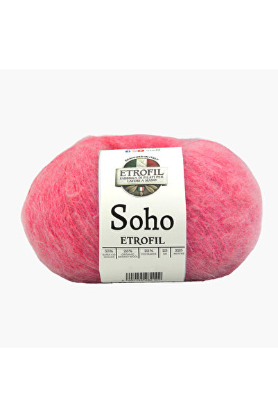 Etrofil Soho Knitting Yarn Raspberry 55% Super Kid Mohair 23% Lână Merino Org...