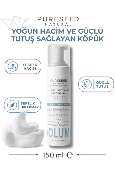 PURESEED NATURAL Yoğun Hacim ve Güçlü Tutuş Sağlayan Saç Hacim Köpüğü - 150ml