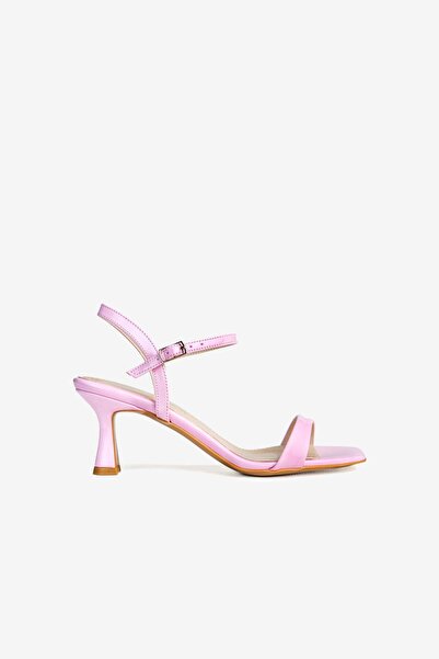 Women's Pink Spring Single Stripe Heeled Evening Shoes