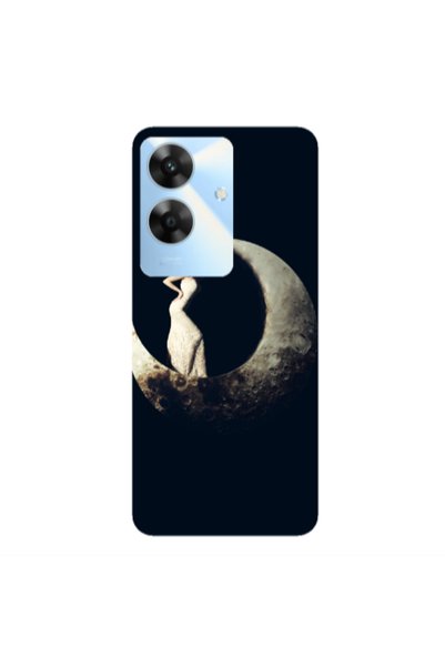 Other Realme Note 60 Woman in moon Transparent Silicone TPU Θήκη