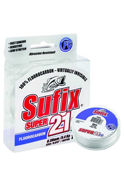 SUFIX خيط صيد فلوروكربون سوبر 21 شفاف - 0.40 مم - 80 متر - 12.4 كجم