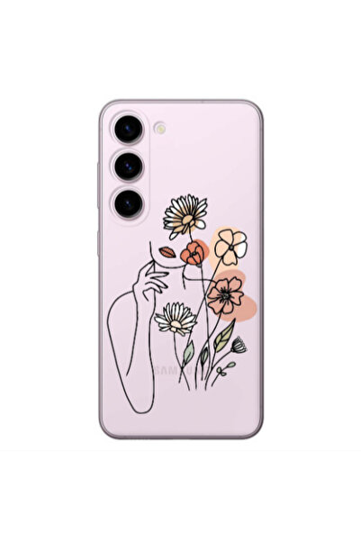 Other Samsung S23 Plus Lady with Flowers Transparent Silicone TPU Θήκη