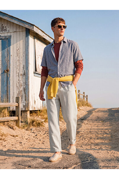 LC Waikiki Nevavm Regular Fit 100% Linen Men's Trousers with a Difference
