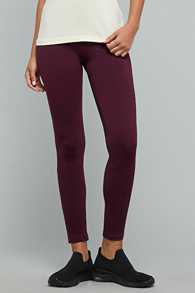 R&B Solid Leggings with Elastic Waist