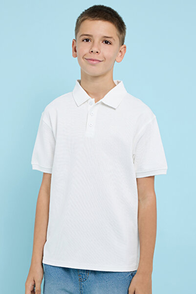 R&B Textured Polo T-Shirt with Short Sleeves