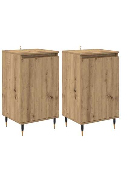 vidaxl Sideboard 2 pcs Handcrafted Oak 40 x 35 x 70 cm