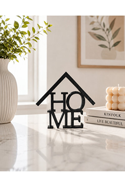 HOME Yazılı Ev Dekoru | Modern Masaüstü ve Raf Süsü | 3D Baskı Dekoratif Obje