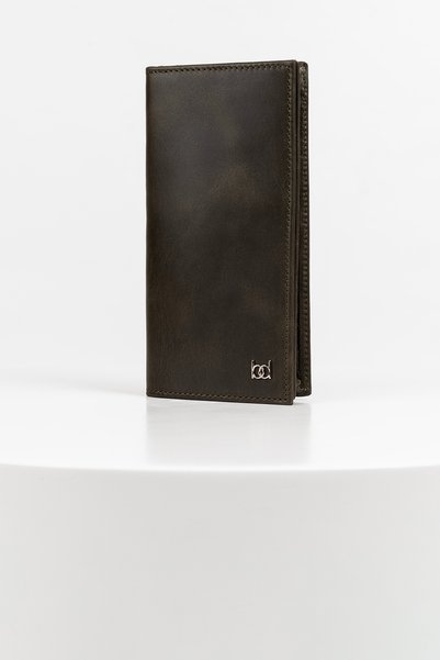 BAYDERİ Portofel magnetic din piele naturală Junias cu compartiment pentru telefon, verde nebun