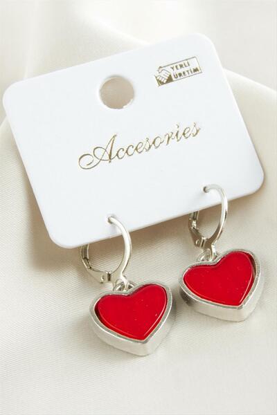 ZERO LAND Bi̇reycel Heart (173909) Polyester Earrings-Purple